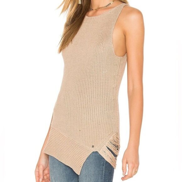 Anthropologie One Grey Day Victoria Top Sleeveless Knit Sweater Brown Latte XS - Picture 3 of 16